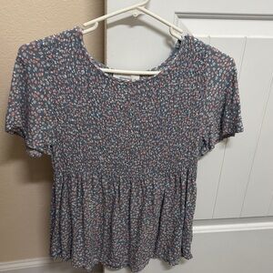 Universal Thread Blue and Pink Patterned Blouse